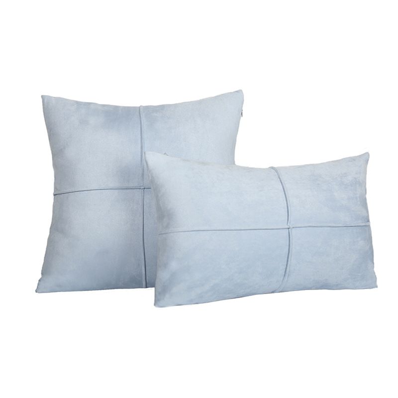 Hemore Kissenbezüge aus Wildleder im europäischen Stil mit Kreuzstichbesatz – Sofa- und Autokissenbezüge (45 x 45 cm, 30 x 50 cm, 50 x 50 cm, einfarbig)_voghion.com