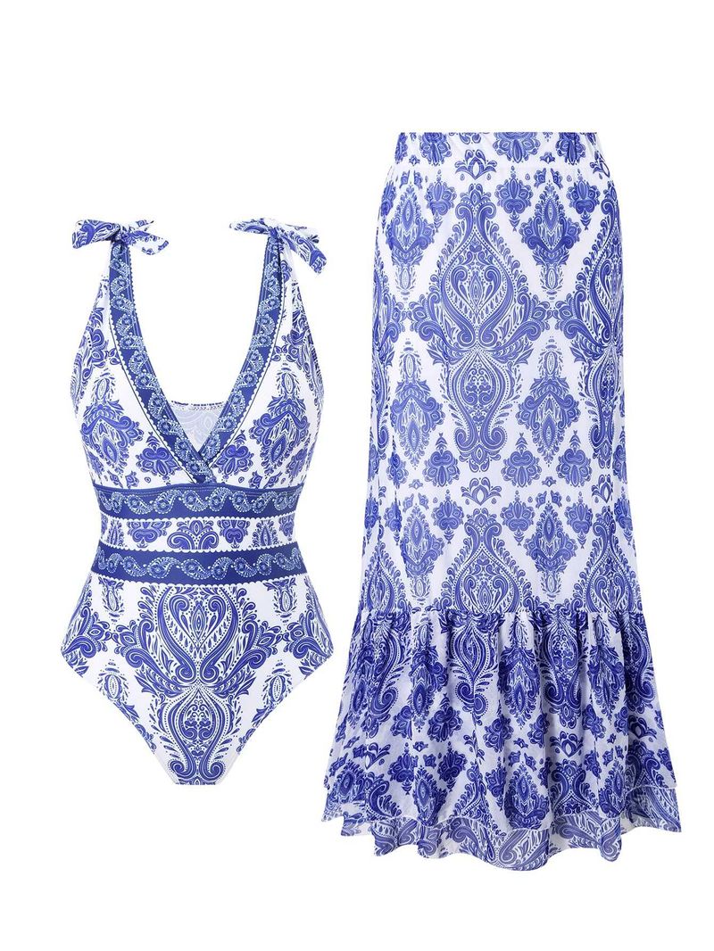 Costume da bagno intero in stile etnico da donna, per spiaggia e terme_voghion.com