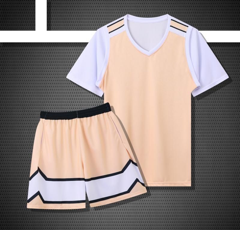 F ake two-piece basketball suit, sports men's and women's t-shirt, shorts, quick drying training, loose fitting, short_voghion.com
