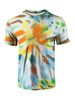 Camicia a maniche corte comoda e versatile da uomo, con stampa tie-dye, graffiti hip-hop e moda artistica estiva_voghion.com