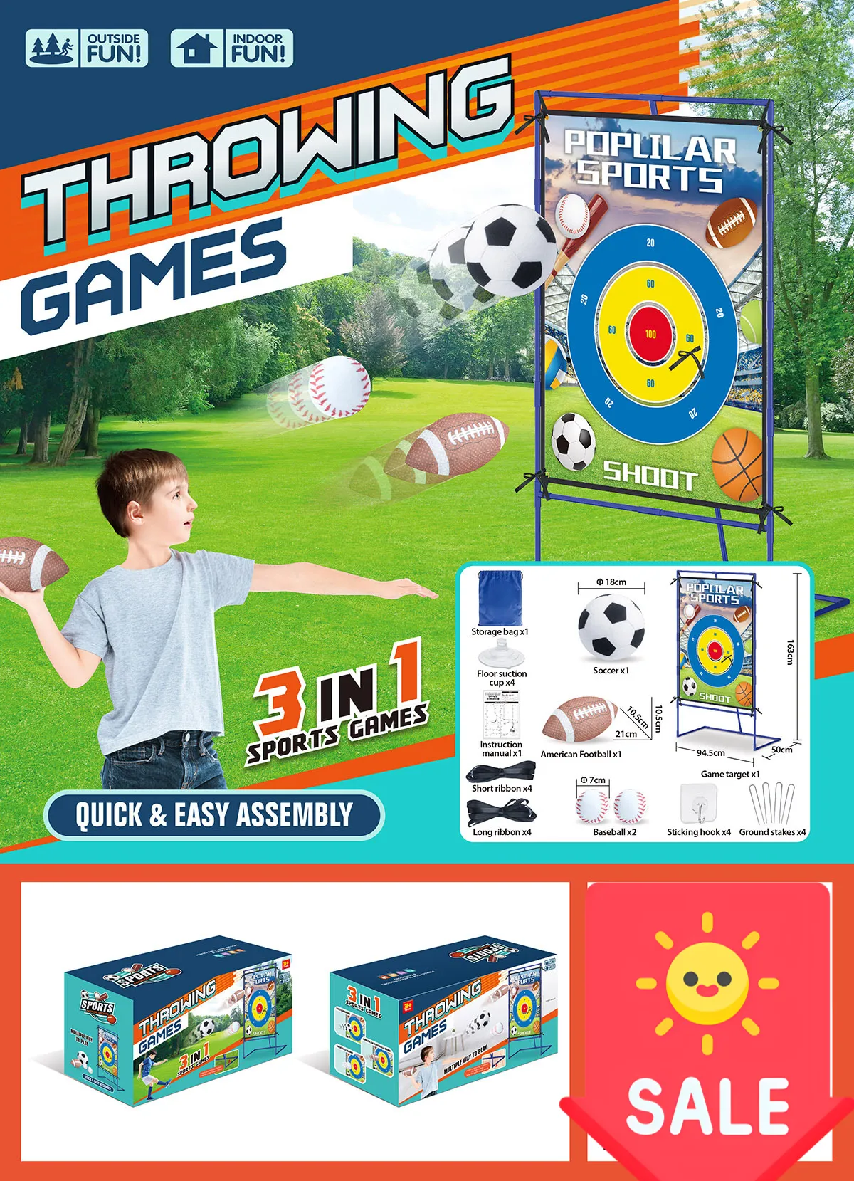 Ensemble de balles de football 3 en 1 pour enfants, en tissu olive, avec cible et pâte, jouets d'intérieur et d'extérieur_voghion.com