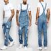 Distressed Denim-Overalls für Herren – Vintage-gewaschener Workwear-Stil_voghion.com