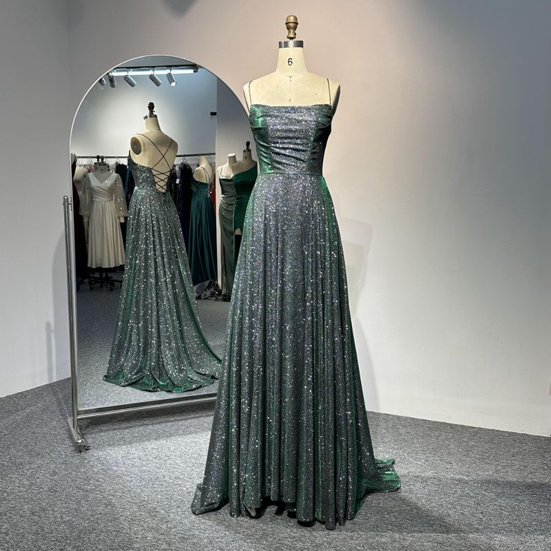 Dameklær Glitter vestkjole festkjole bryllupsdans brudepikekjole elegant luksus kvinnelig kveld_voghion.com
