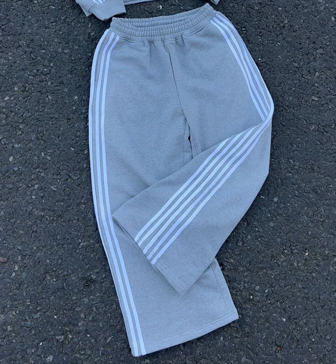Hip-hop Trendy Brand HCW Striped Embroidered Zipper Hooded Sweater Sweatpants Two-piece Casual Suit_voghion.com