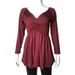 Sexy Women Deep V Neck Shirt Pleated Tunic Long Sleeve Flare Top Loose Blouse_voghion.com
