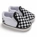 Moeder & Kinderen Nieuwe lente en herfst 0-1 jaar oude babyschoenen zachte zool slip-on dambordschoenen casual canvas baby peuterschoenen_voghion.com