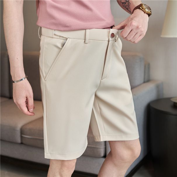 Pantaloncini casual da uomo elasticizzati - Pantaloni estivi leggeri con elastico in vita e vestibilità slim su misura (asciugatura rapida, antipiega)_voghion.com