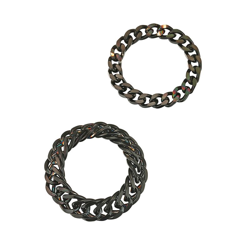 Anello a catena cubana semplice in acciaio inossidabile per uomini e donne, gioielli di coppia, anelli geometrici impilabili, accessori_voghion.com