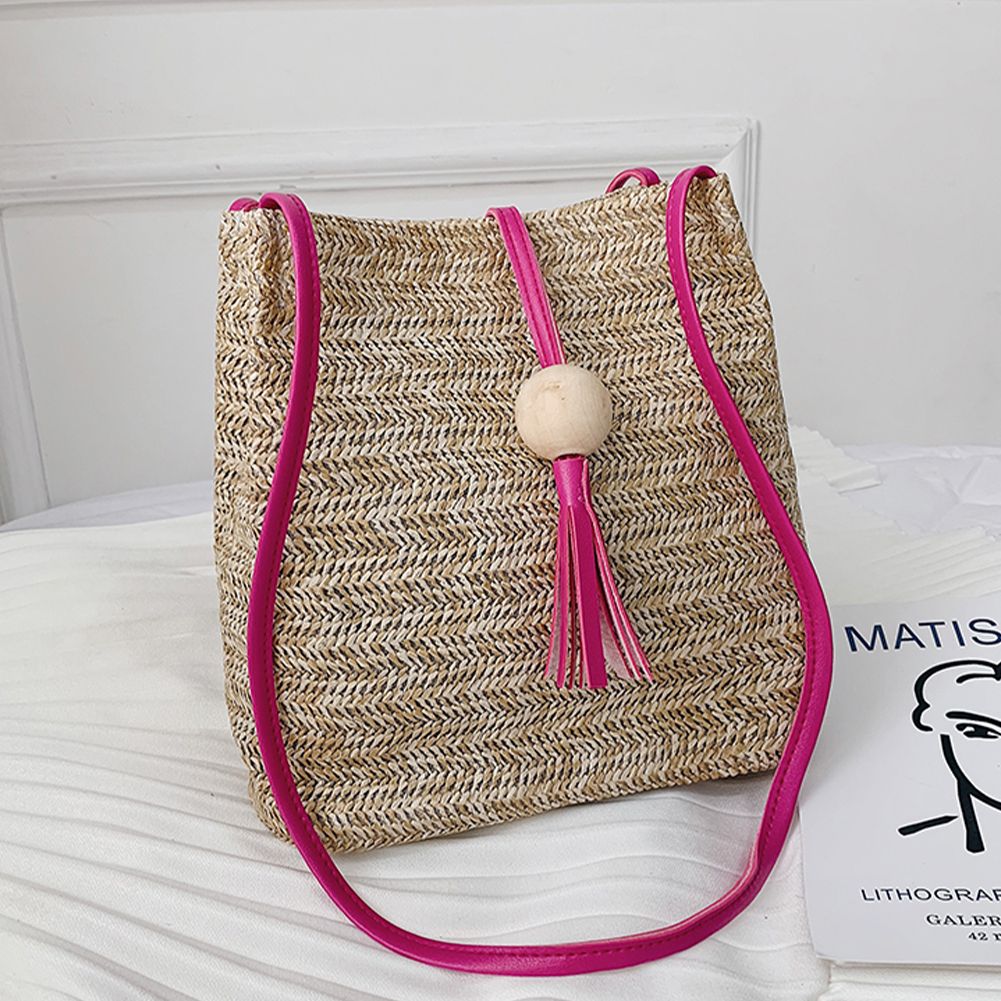 Borse di paglia per le donne Borse a tracolla Casual Borse a tracolla intrecciate Estate Spiaggia Rattan Rafia Boho Borsa Grande capacità_voghion.com
