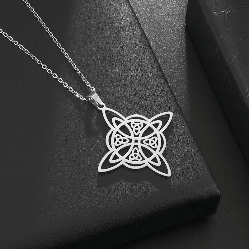 Raganos mazgo nerūdijančio plieno karoliai, keltų mazgo, raganavimo apsaugos talismanas, antgamtinis pakabukas, papuošalas, dovana mergaitei_voghion.com