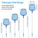 Swimming Pool Telescopic Leaf Net Skimmer Rake With Adjustable Aluminum Pole And Nylon Medium Fine Mesh For Cleaning Swimming Pools, Hot Tubs, Spas And Fountains_voghion.com