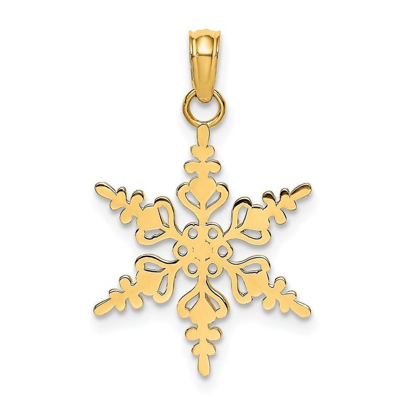 14k Polished Snowflake Charm_voghion.com