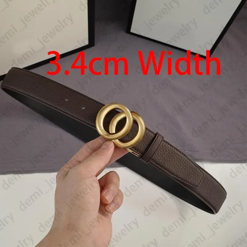 Cintura di design con fibbia reversibile Cinture in vera pelle per uomo donna Larghezza 3,4 cm 3,8 cm Fibbie lisce 5 colori opzionali_voghion.com