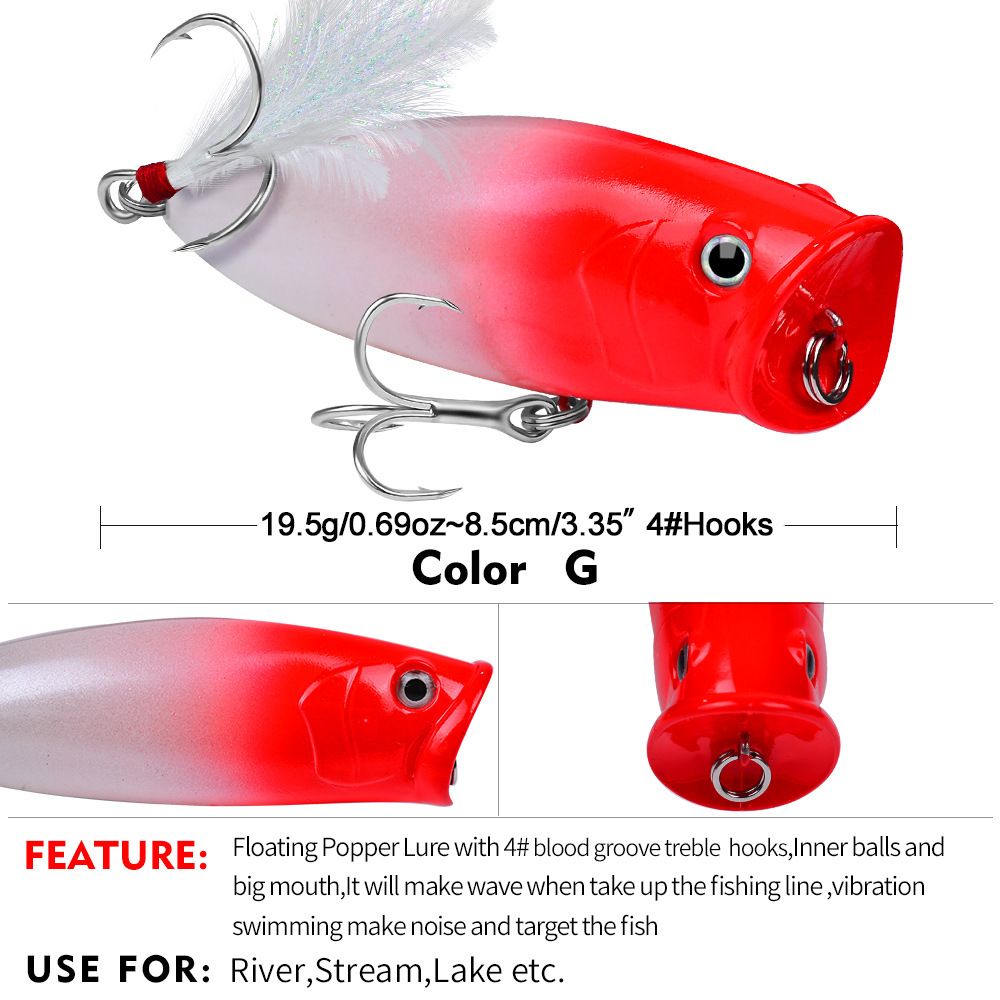 Long Casting 8.5cm 19.5g Golden Blood Groove Hook Lure Floating Biomimetic Plastic Bait_voghion.com