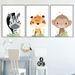 Cartoon Jungle Animals Giraffe Elephant Zebra Children's Bedroom Poster Canvas Hanging Decorative Painting Core Printing_voghion.com