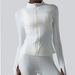 New2024 high-end Sexy Yoga top, women's oversized elastic and fitness suit jacket, stand up collar zipper, long sleeved sports top _voghion.com