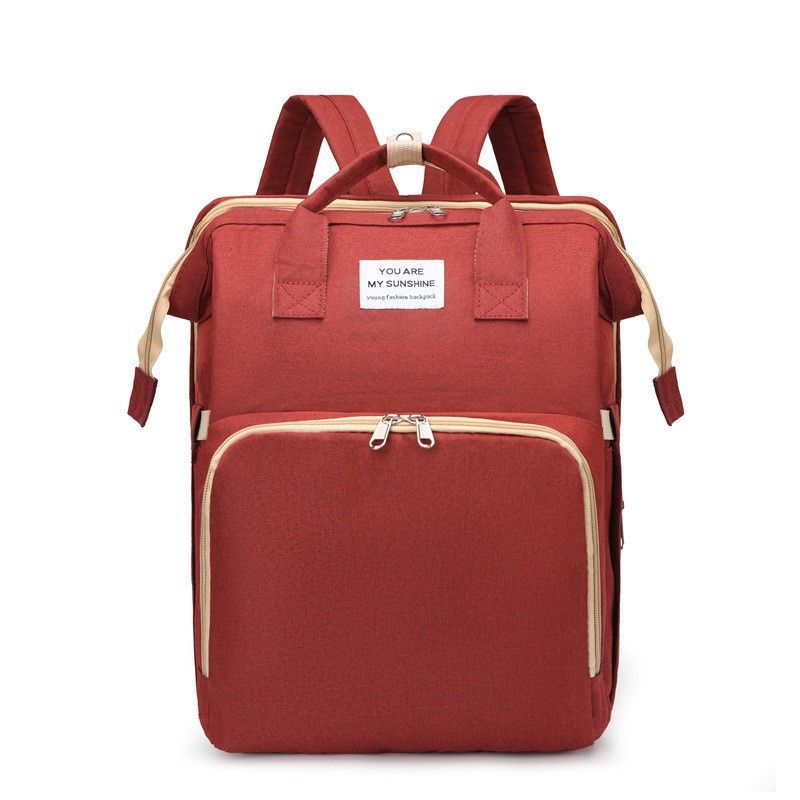 New Foldable Sleeping Mommy Bag Multifunctional Mother And Baby Bag Mommy Bag Bottle Backpack Diaper Backpack_voghion.com