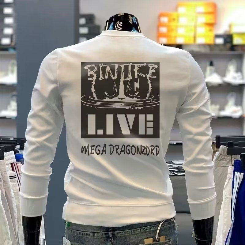Ανδρικά ρούχα Crewneck Sweat Ανδρικά χαλαρά σχέδια με αίσθηση χαμογελαστό τύπωμα αμερικανικού στυλ ρετρό στυλ Instagram Μοντέρνο τοπ για την άνοιξη και το φθινόπωρο_voghion.com