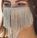 Maschera abbinata alla moda, stile OL, con nappa lunga e strass lucidi, piena di diamanti, stile Blogger_voghion.com