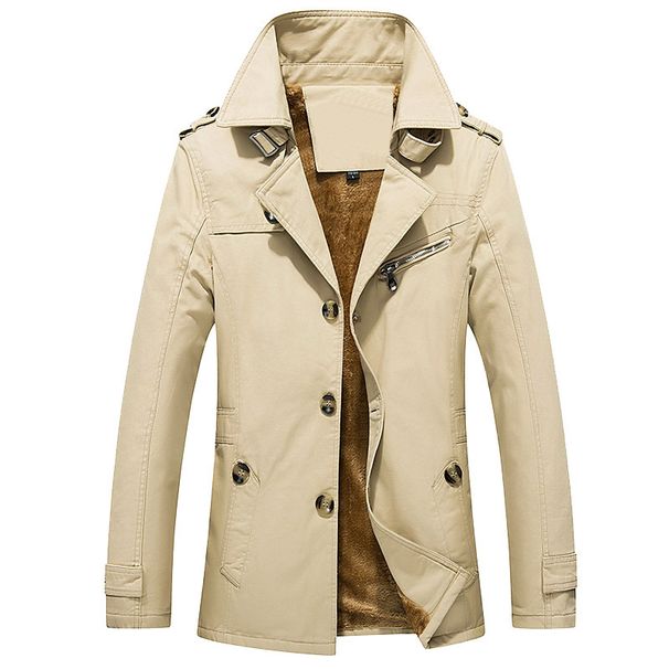 Herrenjacke aus gewaschener Baumwolle – Fleecegefütterter Wintermantel mit Stehkragen und Knopfverschluss (M-5XL)_voghion.com