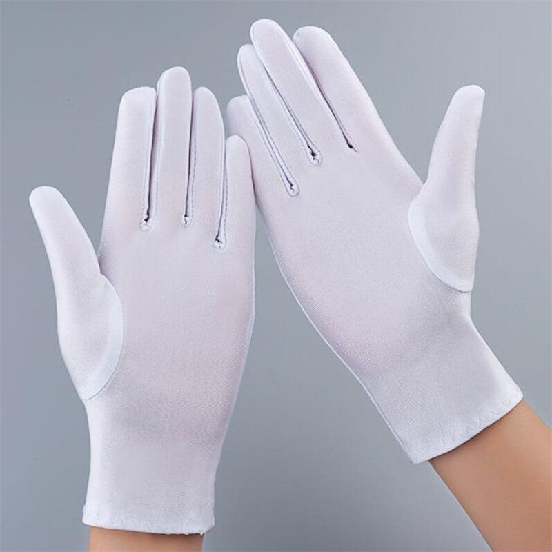 Autumn Summer Thin Ice Silk Spring Cycling Driving Black White Gloves Training Sun Protection Handschuhe_voghion.com