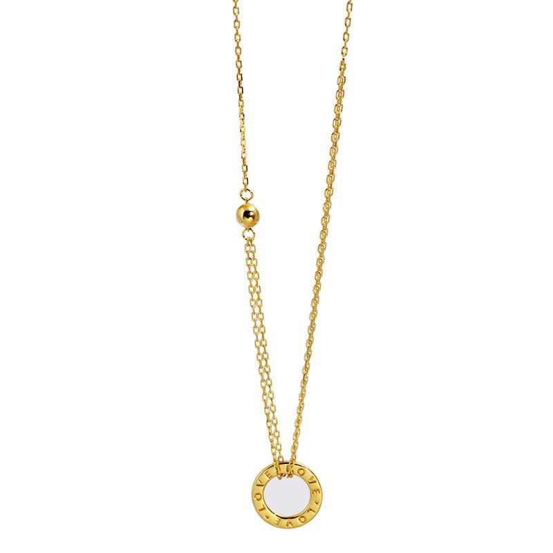 Collana con ciondolo a cerchio in argento Sterling, design di nicchia femminile, con catena per clavicola abbinata, stile freddo._voghion.com