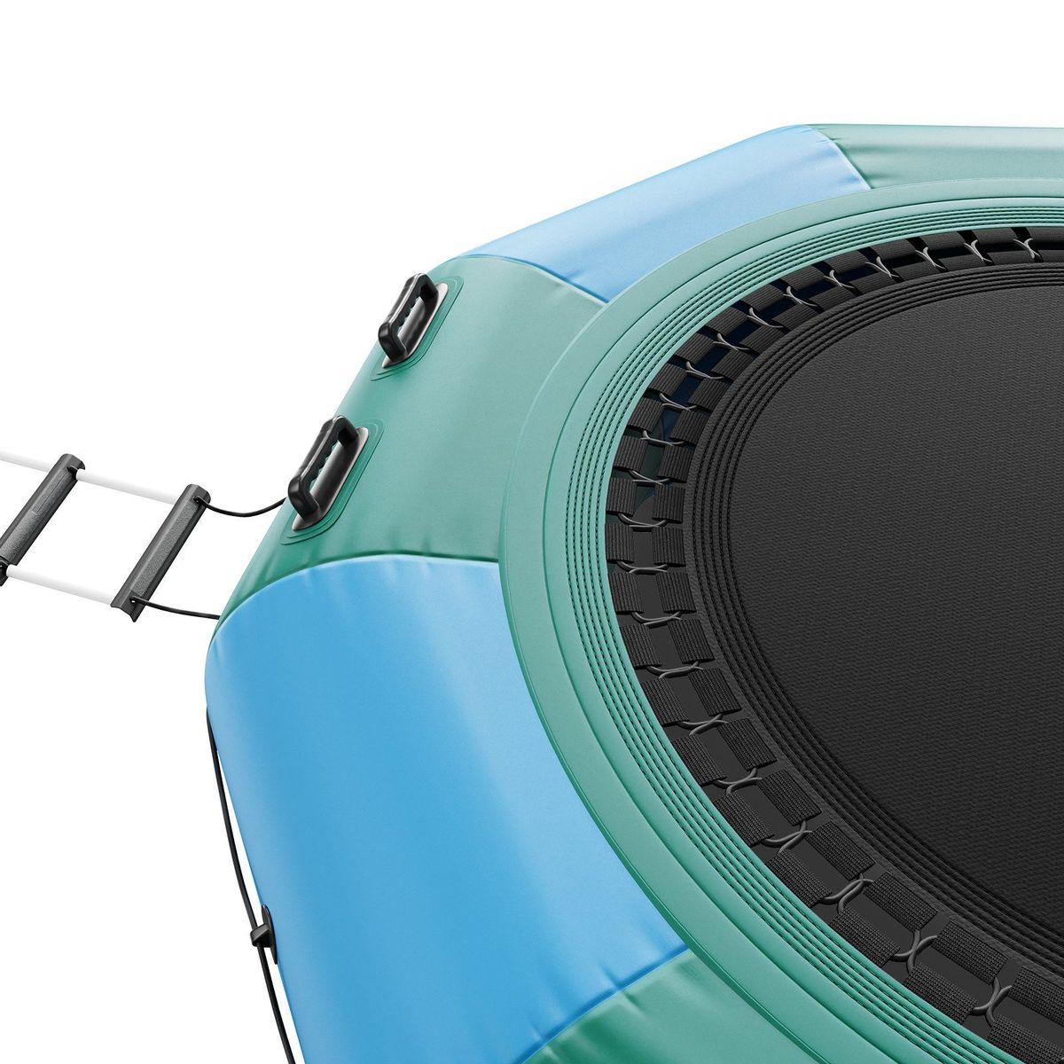 VEVOR Inflatable Water Bouncer, 10ft Recreational Water Trampoline, Portable Bounce Swim Platform With 3-Step Ladder & Electric Air Pump, Kids Adults Floating Rebounder For Pool, Lake, Water Sports_voghion.com