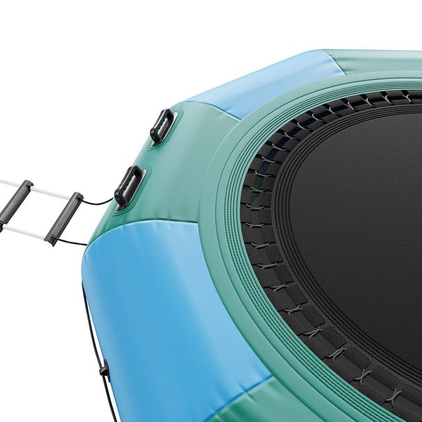 VEVOR Inflatable Water Bouncer, 10ft Recreational Water Trampoline, Portable Bounce Swim Platform With 3-Step Ladder & Electric Air Pump, Kids Adults Floating Rebounder For Pool, Lake, Water Sports_voghion.com