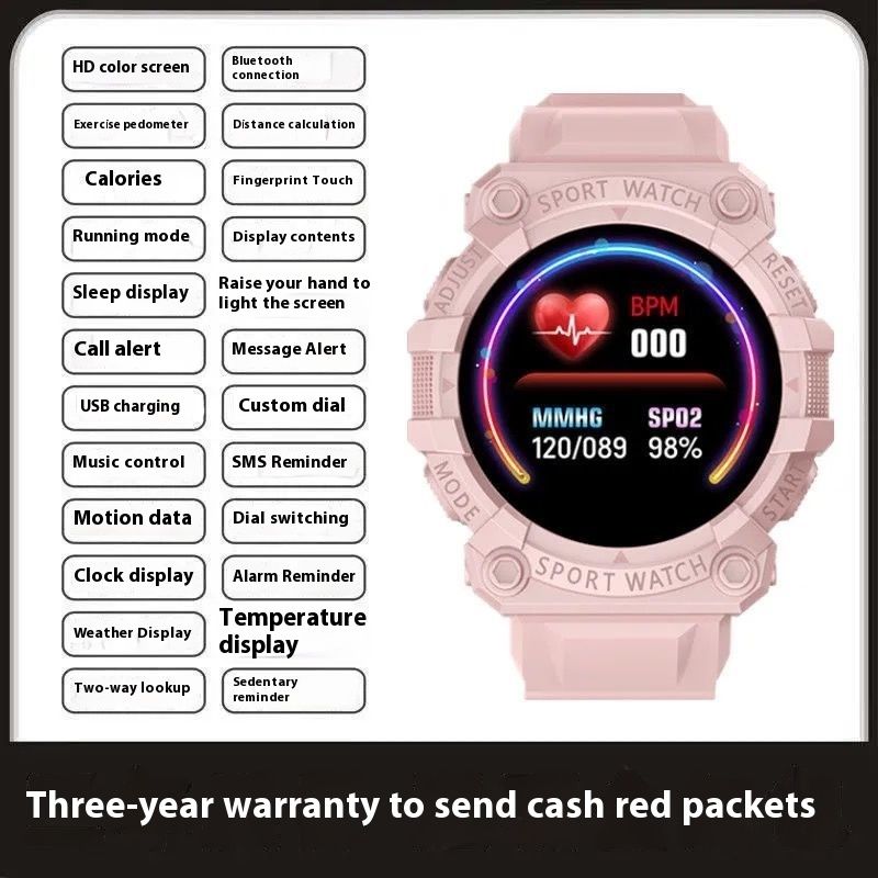 Space Man Nowy okrągły inteligentny duży kolorowy ekran dla uczniów szkół podstawowych i średnich Sport Krokomierz Bluetooth_voghion.com