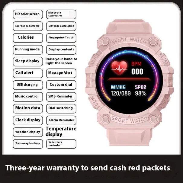 Space Man Nowy okrągły inteligentny duży kolorowy ekran dla uczniów szkół podstawowych i średnich Sport Krokomierz Bluetooth_voghion.com