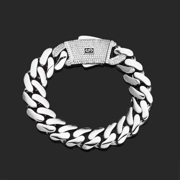 Men's Cuban Link Bracelet 14K Gold Plated Hip Hop Jewelry, High Quality Thick Chain Bracelet For Men, Trendy Unisex Accessory_voghion.com