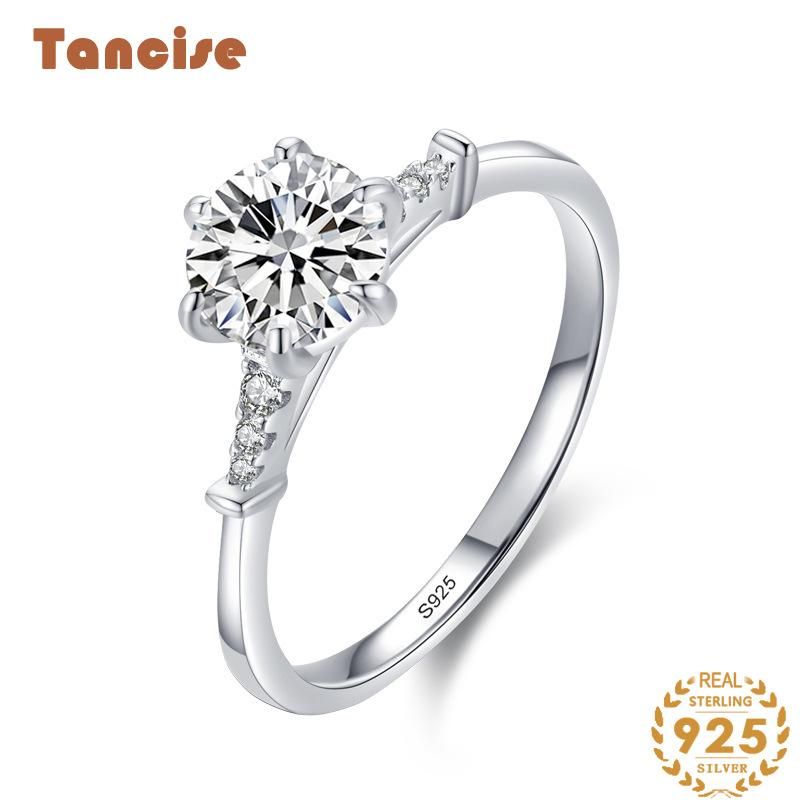 Tancise Anello in argento con zirconi classici Gioielli da donna Promessa di nozze Regalo per feste_voghion.com