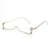 Style Lower Half Frame Glasses For Women With Diamonds Without Lenses Water Drop Pendant Rhinestones Decorative Dot Diamond Handmade Glasses Frame_voghion.com