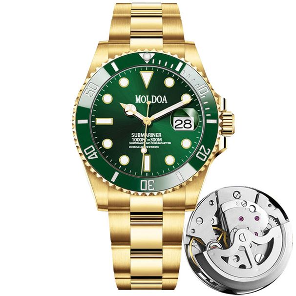 Kwai Full-automatic Fake Mechanical Watch Men's Waterproof Luminous Calendar Double Butterfly Button_voghion.com