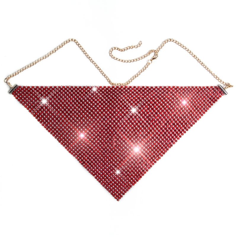 Halloween With Rhinestones Triangle Nightclub Sparkling Rhinestone Accessories Mask For Women HD1201_voghion.com