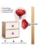 4 Pcs Red Glass Knobs Rose Shape Crystal Drawer Pulls 50mm Diameter Dresser Handles Set For Bathroom Kitchen Office With_voghion.com