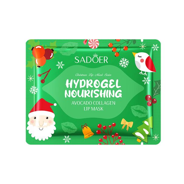 Lip Mask SADOER Christmas Avocado Collagen Lip Mask Moisturizing And Removing Lip Lines_voghion.com