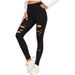 Women's Solid Color Hip-Lifting High-Waist Leggings Plus Size Nine-Point Pants_voghion.com