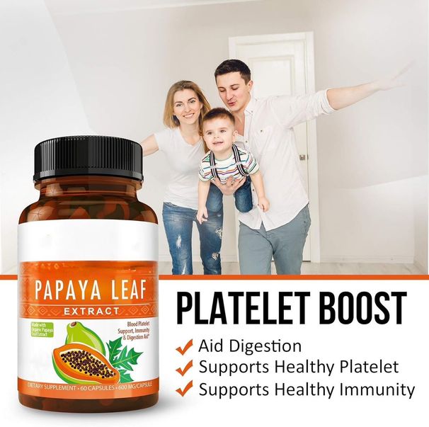 2 Pieces Packed Together Foreign Trade Cross-Border Export Papaya Leaf Capsules 60 Pieces In Stock_voghion.com