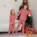 Pijama de pareja con estampado de rayas para padres e hijos, ideal para las fiestas navideñas._voghion.com
