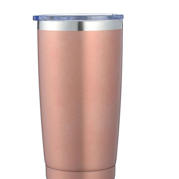 Tazza da caffè in acciaio inossidabile a doppio strato da 20 once, tazza con manico, tazza con cannuccia_voghion.com