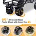 Collapsible Heavy Duty Beach Wagon Cart Outdoor Folding Utility Camping Garden Beach Cart With Universal Wheels Adjustable Handle Shopping_voghion.com
