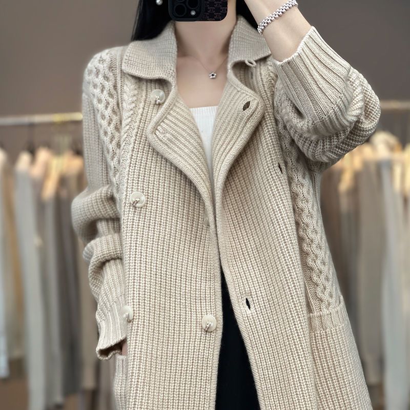 ​​Elegant Longline Knit Cardigan For Women - Soft & Cozy Oversized Open Front Sweater With Belt, Striped Pattern, Sleeveless & Lightweight For Casual_voghion.com