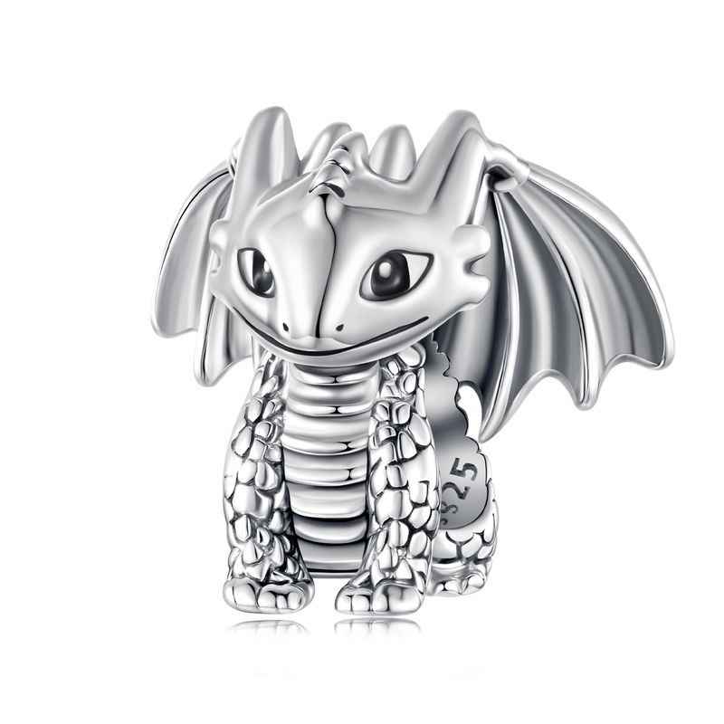 Fliegender Drache Charm Sterling Silber Charm, SCC3090_voghion.com