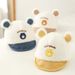 Cappello invernale per bambini stile 0-12 mesi, berretto a forma di orso con becco d'anatra, caldo parasole, cappello a tesa morbida all'ingrosso_voghion.com