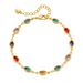Exotic colorful acrylic light luxury temperament bracelet plated with K real gold chain travel seaside commemorative bracelet_voghion.com
