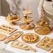 Alzata per torte in legno a 2 livelli - Espositore per dessert di alta qualità per frutta, caramelle e pasticcini - Vassoio di portata multilivello_voghion.com