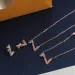 Orecchini Wih BOX di alta qualità, in acciaio inox, con ciondolo in oro rosa, collana di gioielli, set da 3 pezzi per donna_voghion.com