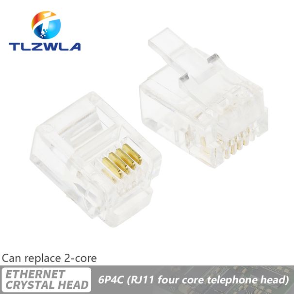 Connecteurs d'extrémité de câble 4 broches, 6 broches, 8 broches, connecteurs téléphoniques et Internet RJ9, 4P4C, RJ11, 6P4C, 6P6C, RJ45, 8P8C, cristal_voghion.com