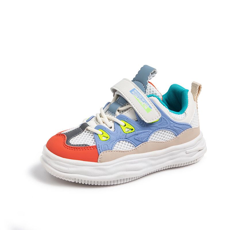 Scarpe da corsa traspiranti casual da ragazzo, nuove scarpe da ginnastica versatili per bambini con suola morbida, primavera e autunno, in rete con velcro per ragazze_voghion.com